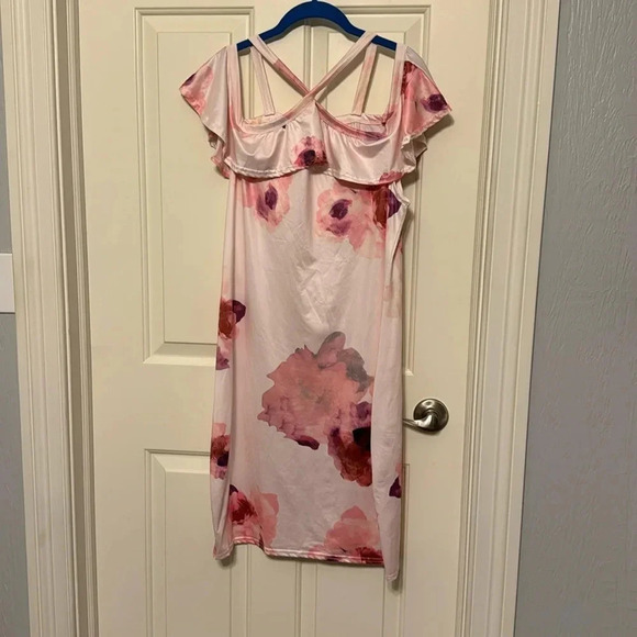 SHEIN Pink Floral Dress Sz XL - Picture 1 of 7